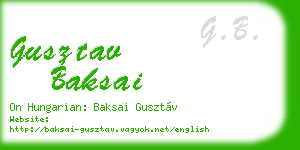 gusztav baksai business card